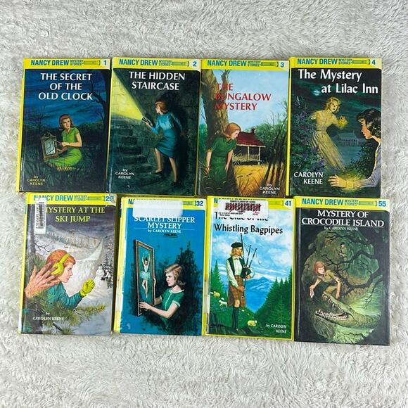 Nancy Drew Book Bundle - lot 8 HC vintage 80s mystery novels Fair - Good - Picture 1 of 12